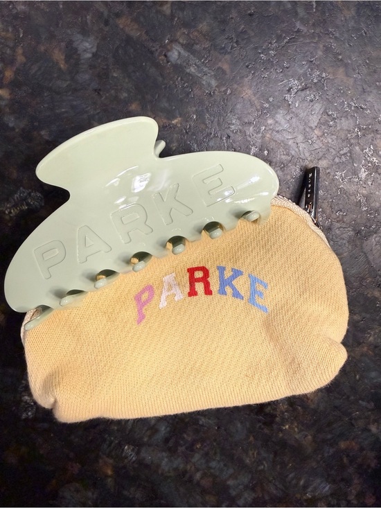 Parke Other - PARKe Pastel Yellow Coin Pouch with Mint Hair Clip